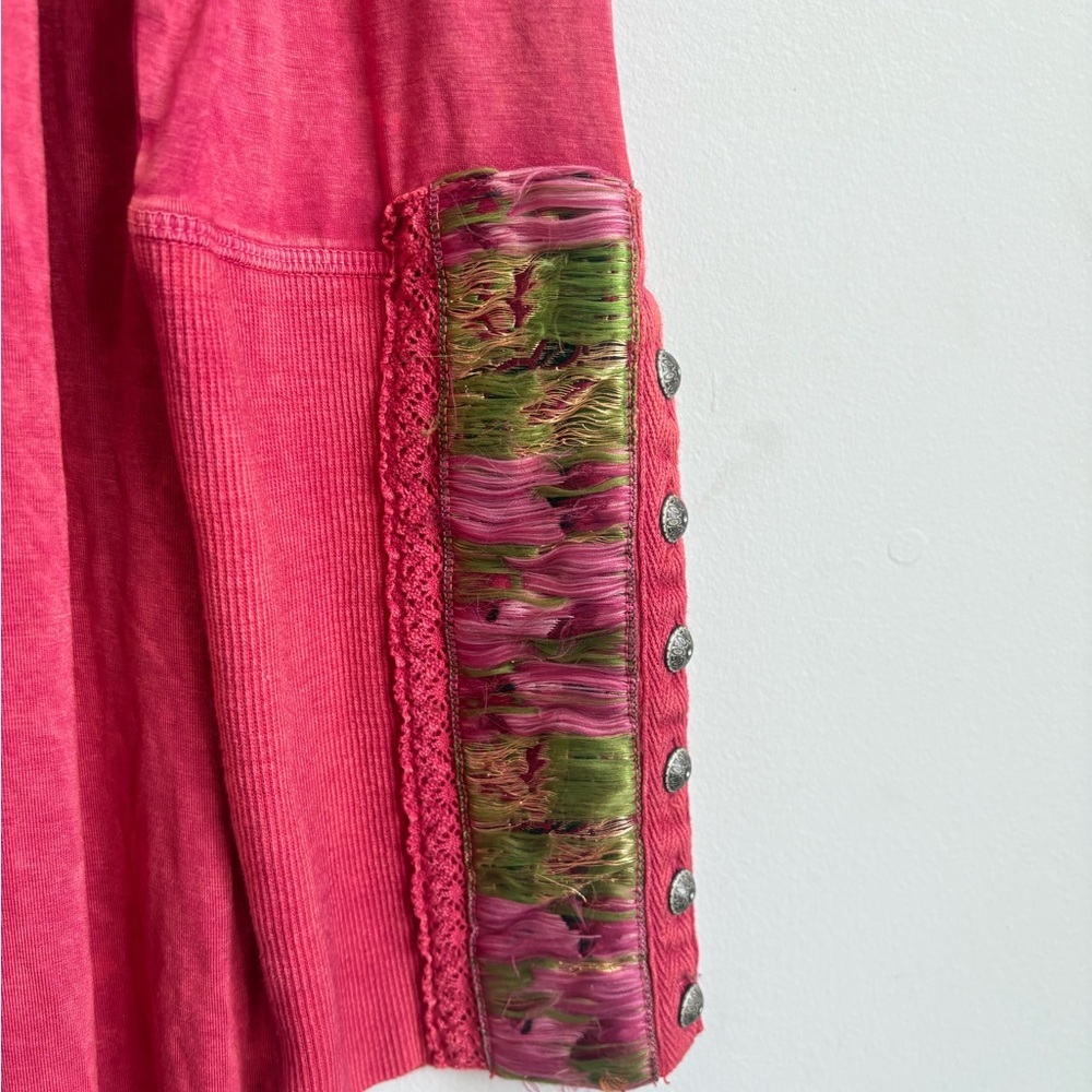 Aratta Silent Journey Boho Embroidered Henley Tunic - Picture 4 of 8